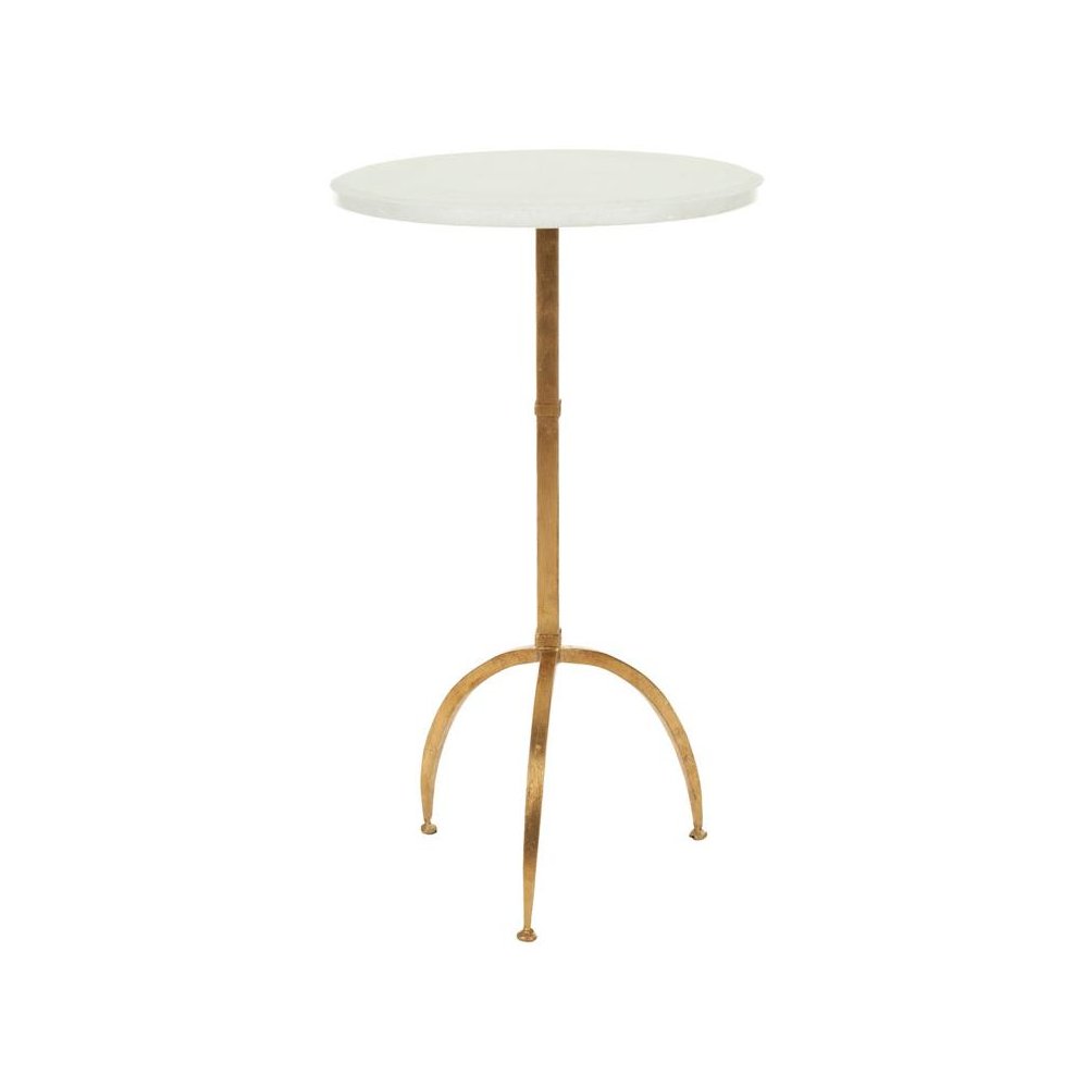MYRNA ROUND TOP GOLD LEAF ACCENT TABLE. Picture 1