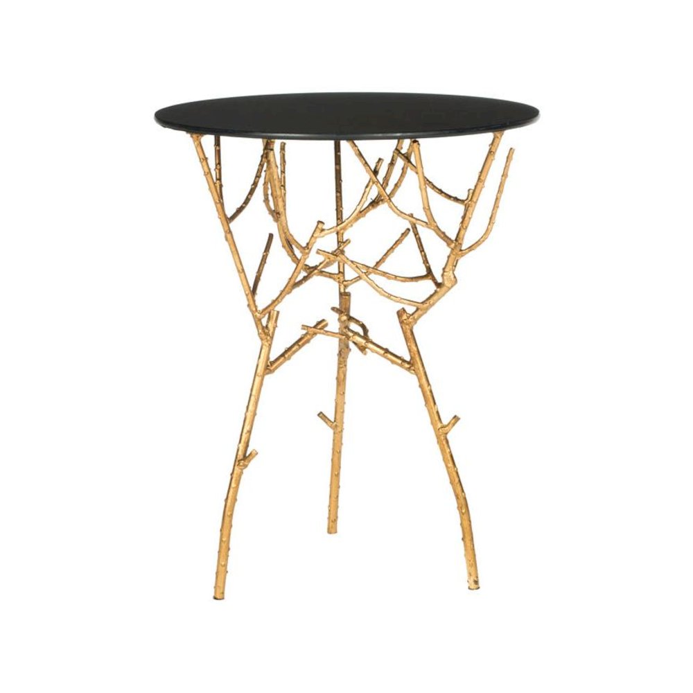 TARA BRANCHED GLASS TOP GOLD ACCENT TABLE, FOX2520B. Picture 1