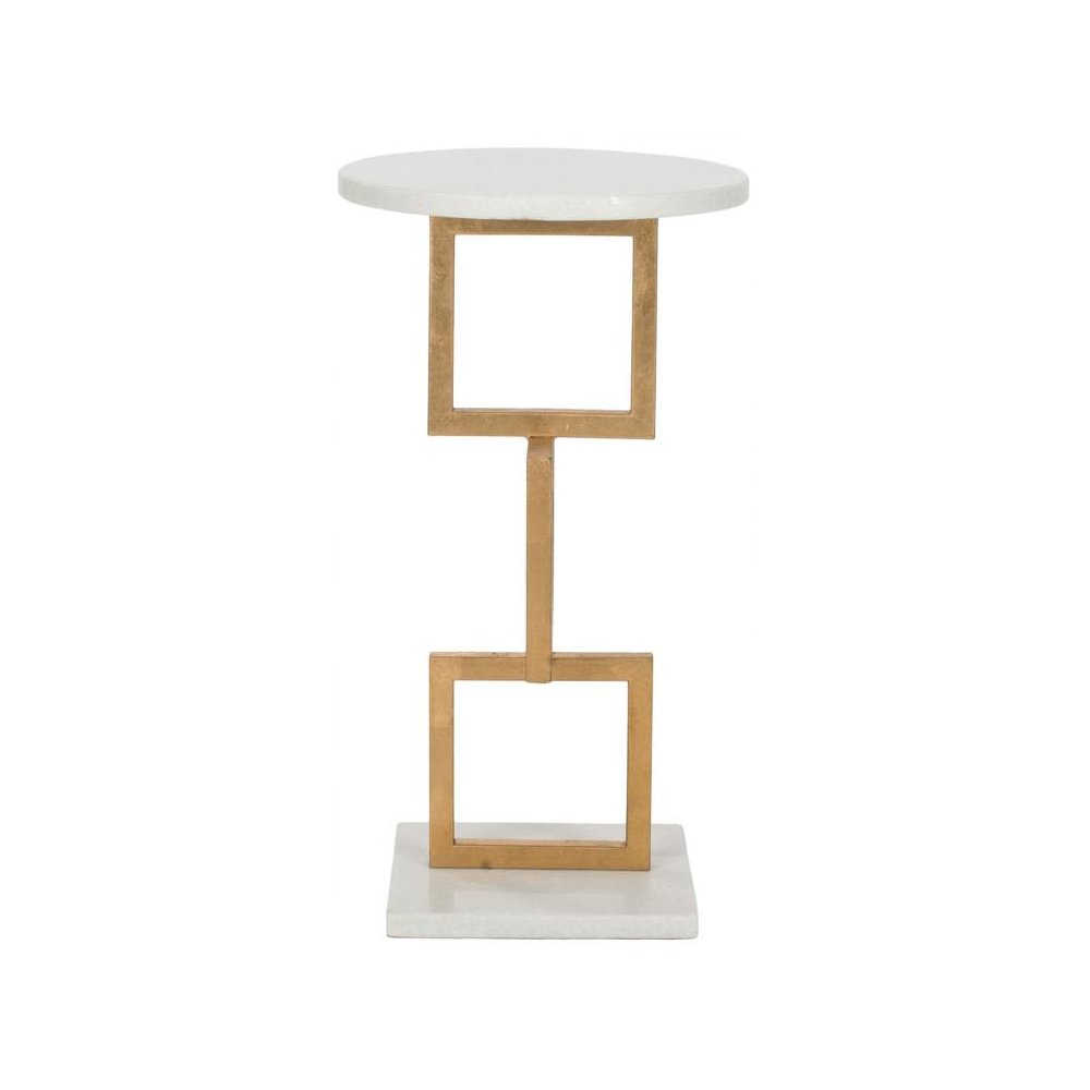 CASSIDY SILVER LEAF ACCENT TABLE. Picture 1