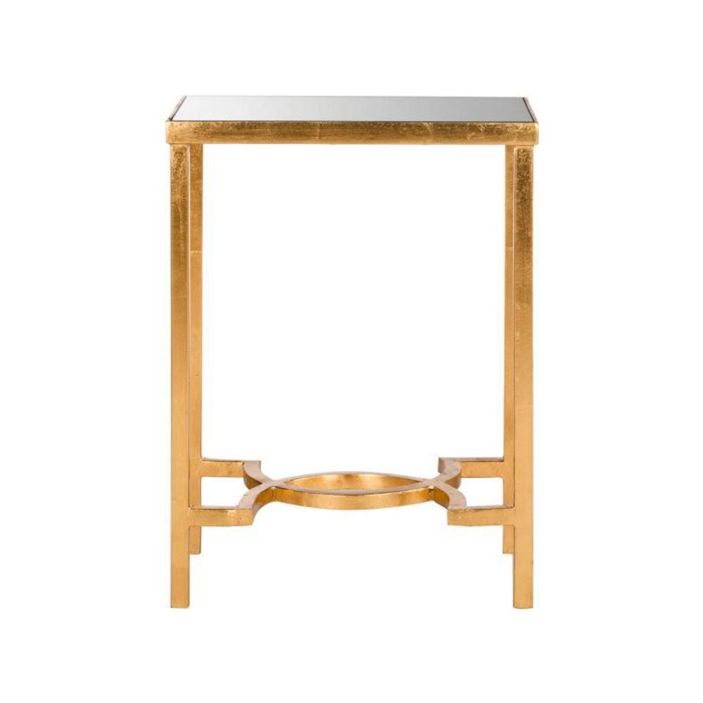 MITA MIRROR TOP GOLD LEAF END TABLE. Picture 1