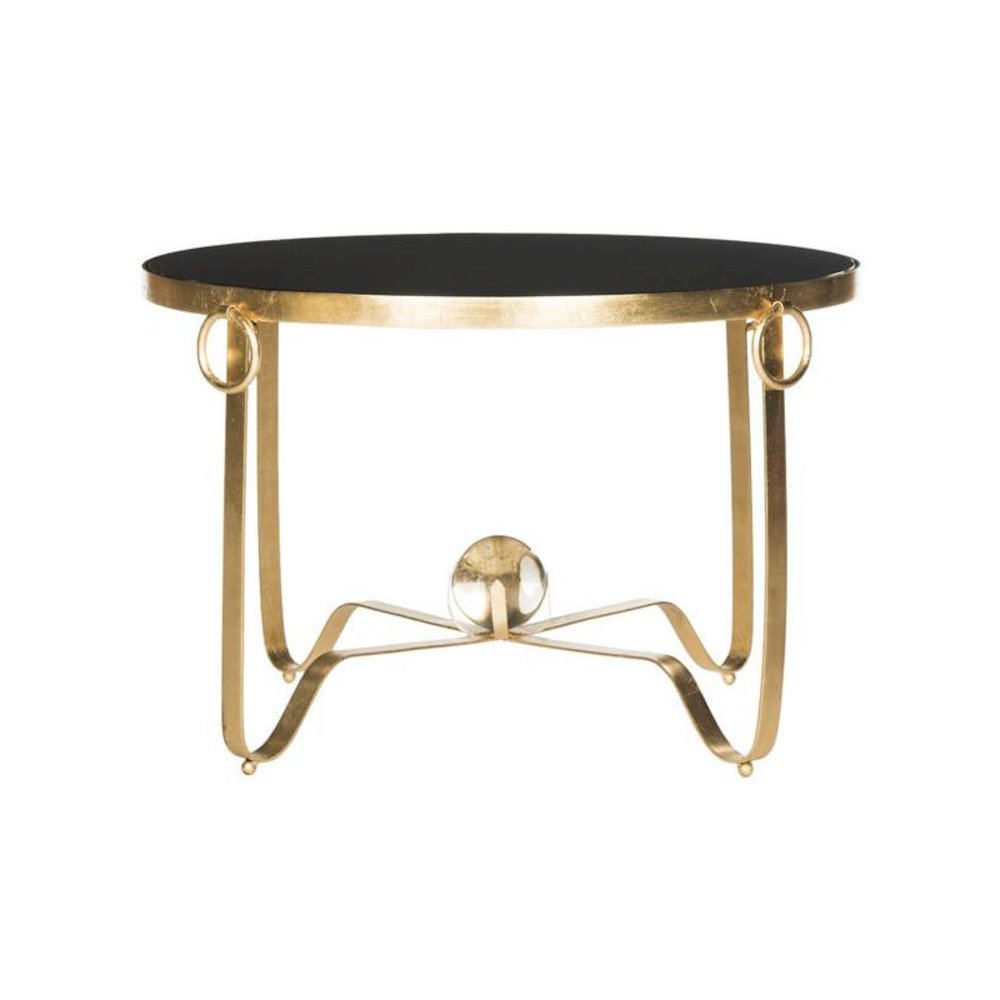 ELISHA GOLD LEAF ROUND COFFEE TABLE - GLASS BALL. Picture 1