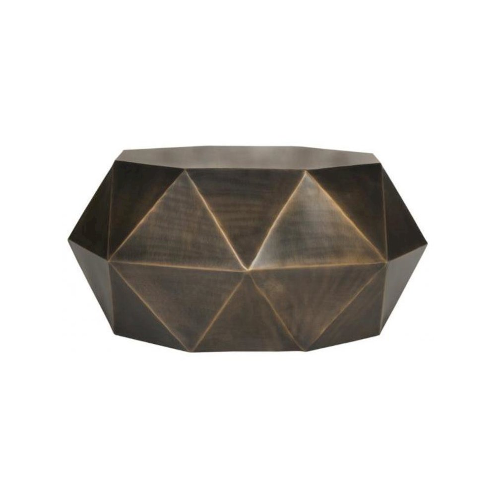 Home Collection Astrid Geometric Copper Faceted Coffee Table. Picture 1