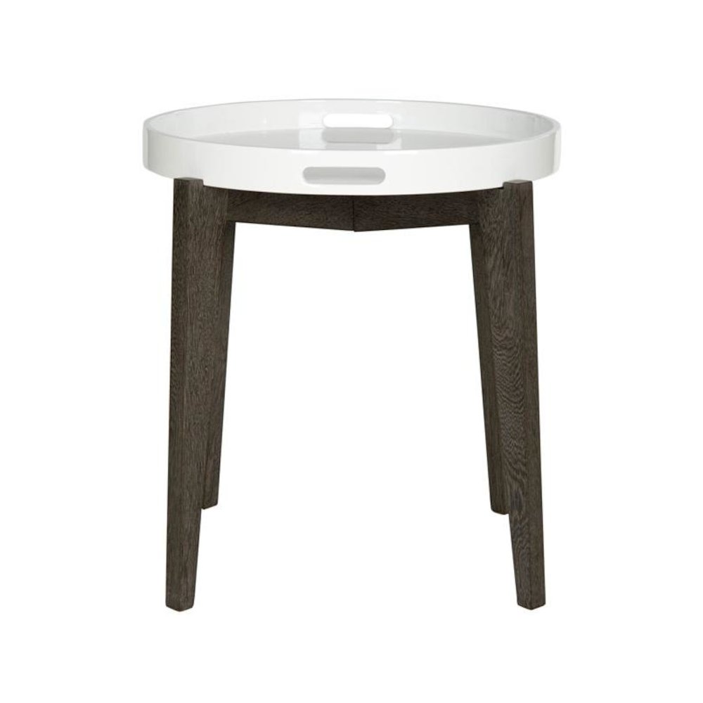 BEN MID CENTURY LACQUER TRAY TOP SIDE TABLE, FOX4202B. Picture 1