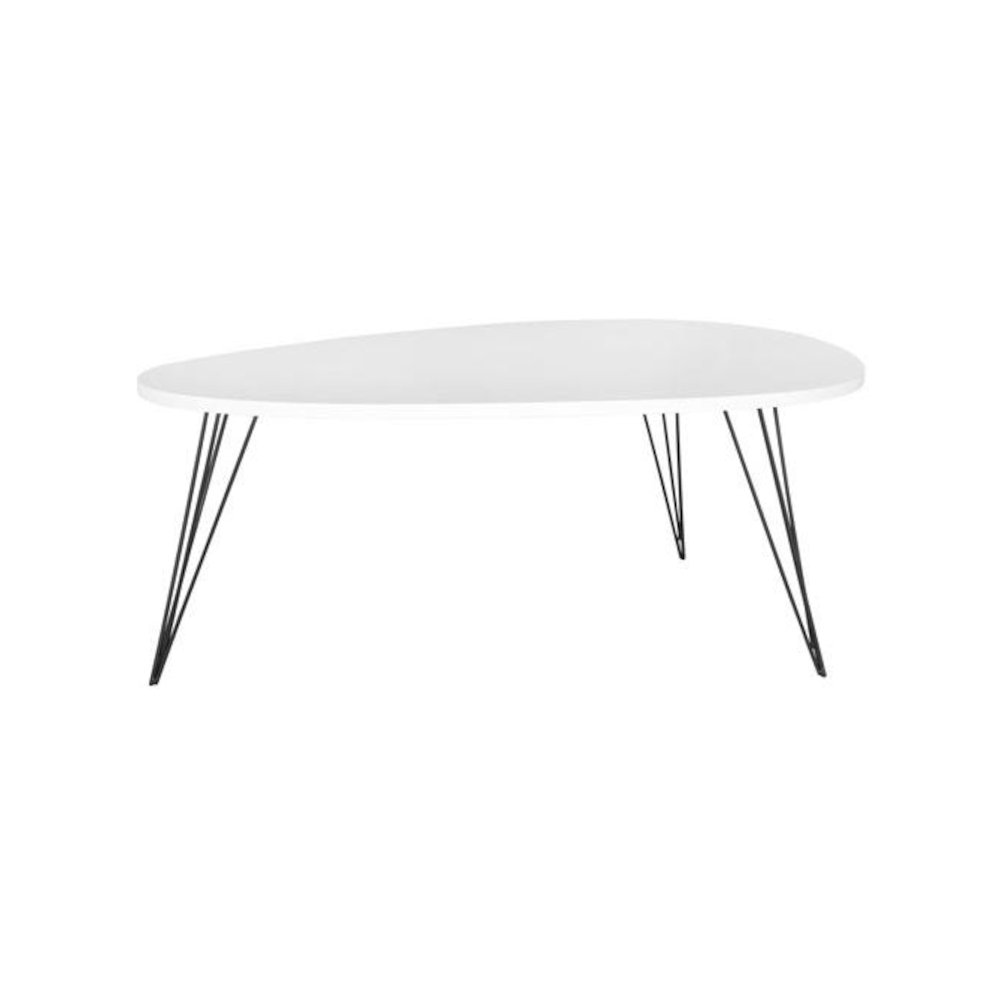 Home Collection Wynton Mid-Century Modern White and Black Coffee Table. Picture 2