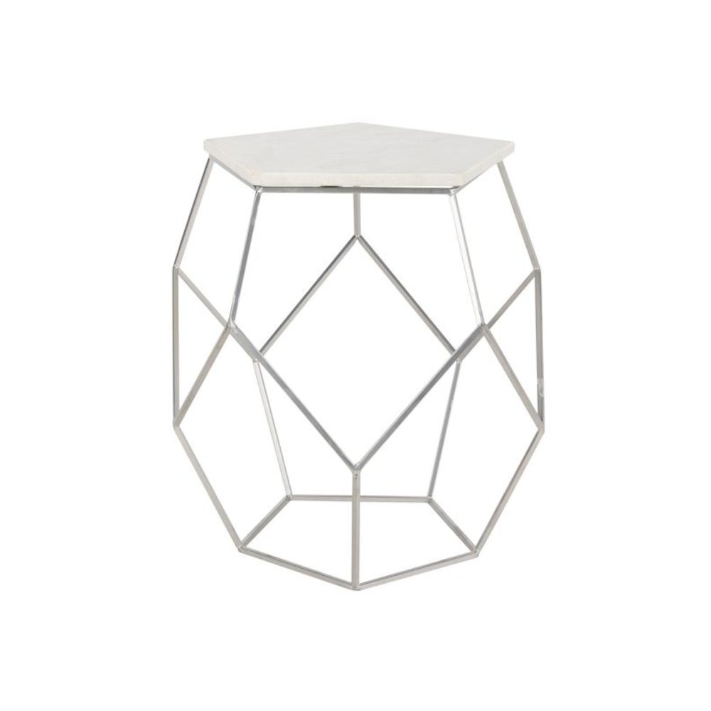 MODERN PENTAGON MARBLE TOP SIDE TABLE. Picture 1