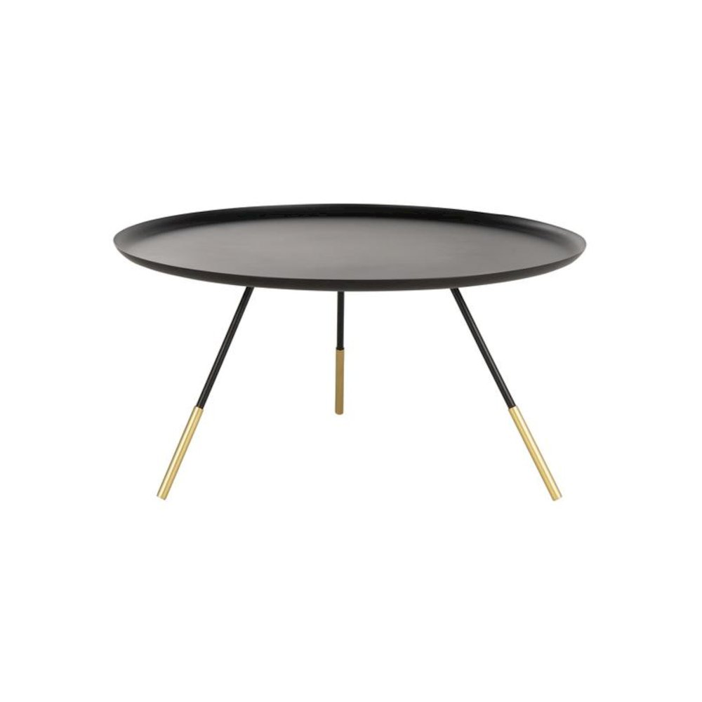 Home Orson Black and Gold Round Coffee Table. Picture 2