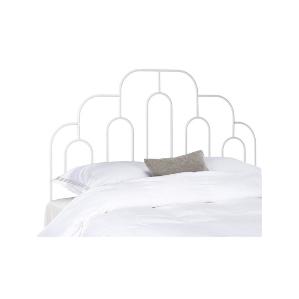 Paloma Metal Retro Headboard, Full, White. Picture 1