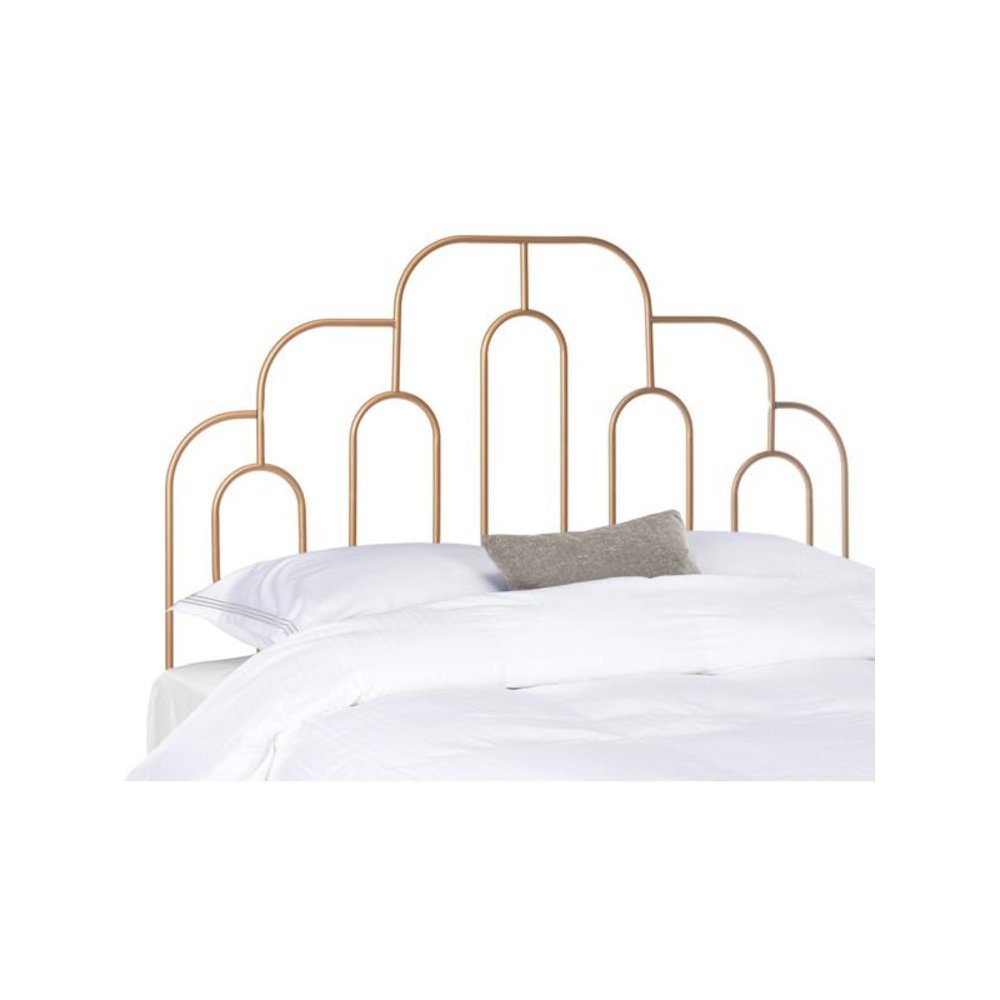 Paloma Metal Retro Headboard, Full, Gold. Picture 1