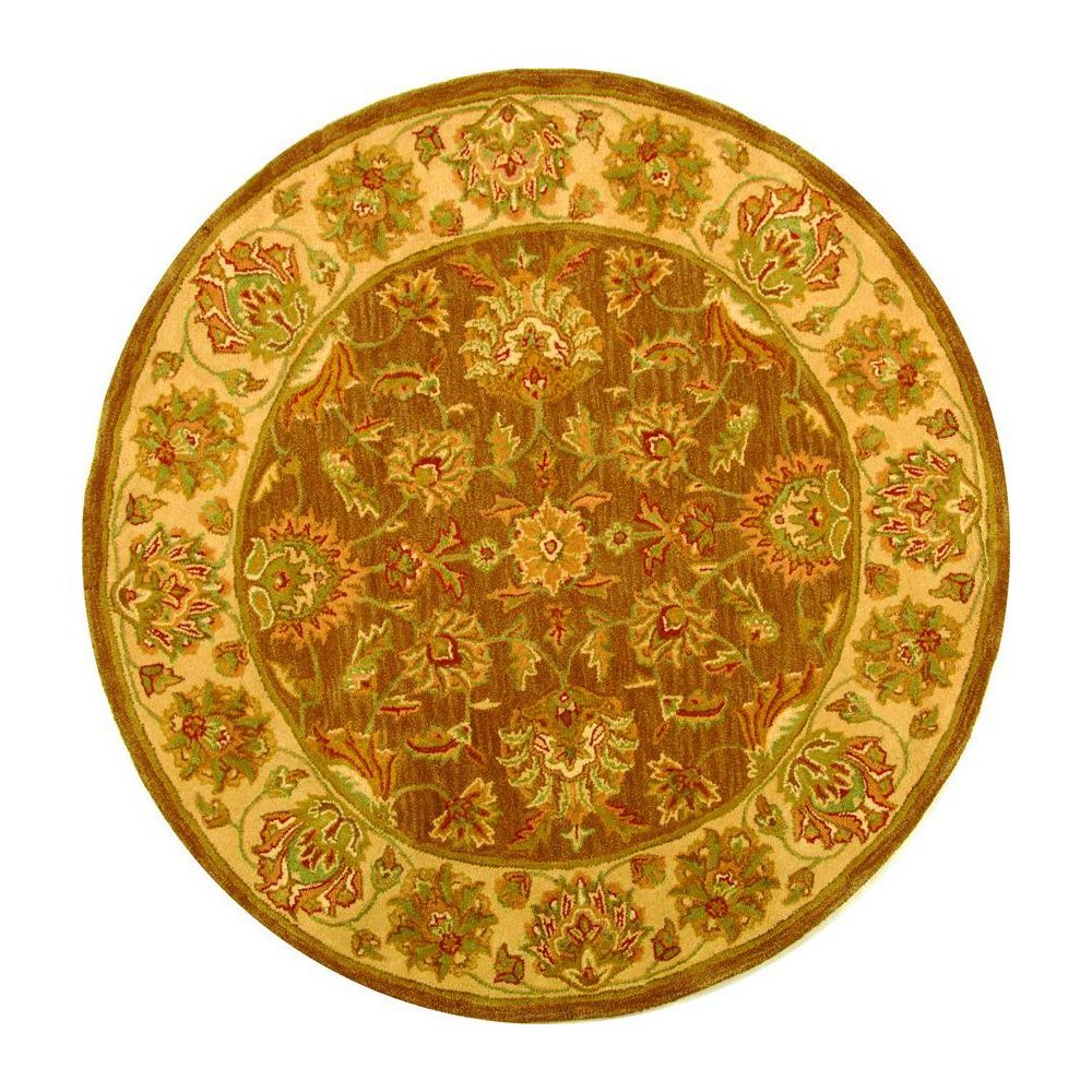HERITAGE, BROWN / IVORY, 6' X 6' Round, Area Rug, HG343K-6R. Picture 1
