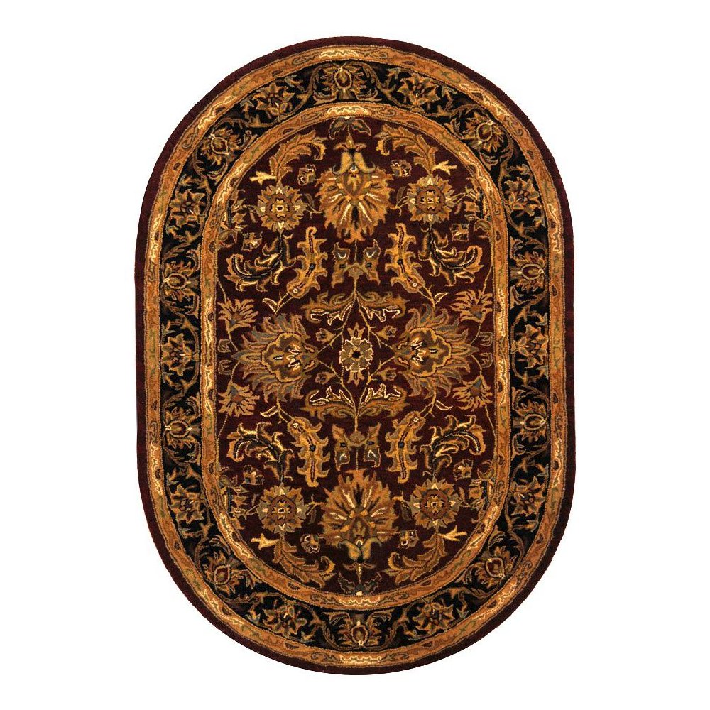 HERITAGE, RED / BLACK, 4'-6" X 6'-6" Oval, Area Rug, HG628C-5OV. Picture 1