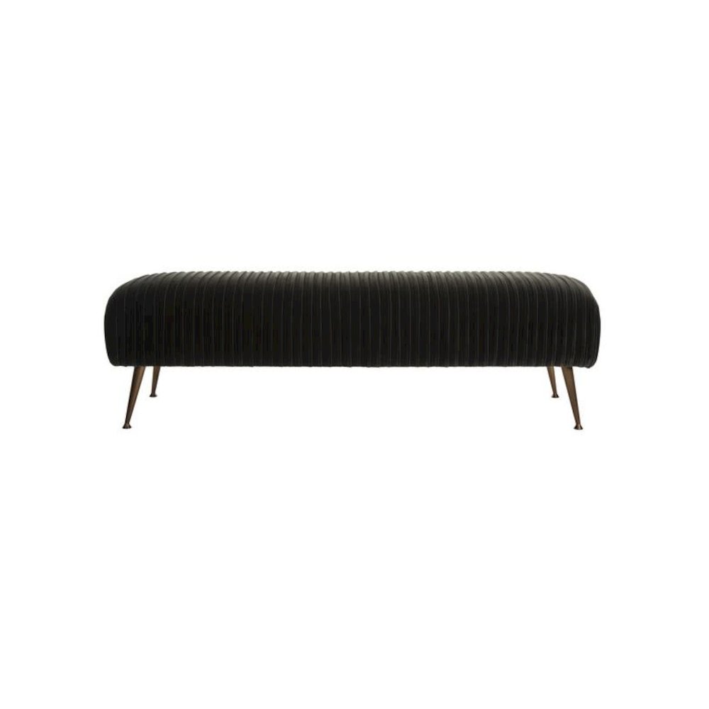 SALOME VELVET BENCH WITH ANTIQUE BRASS LEGS, KNT7041A. Picture 1