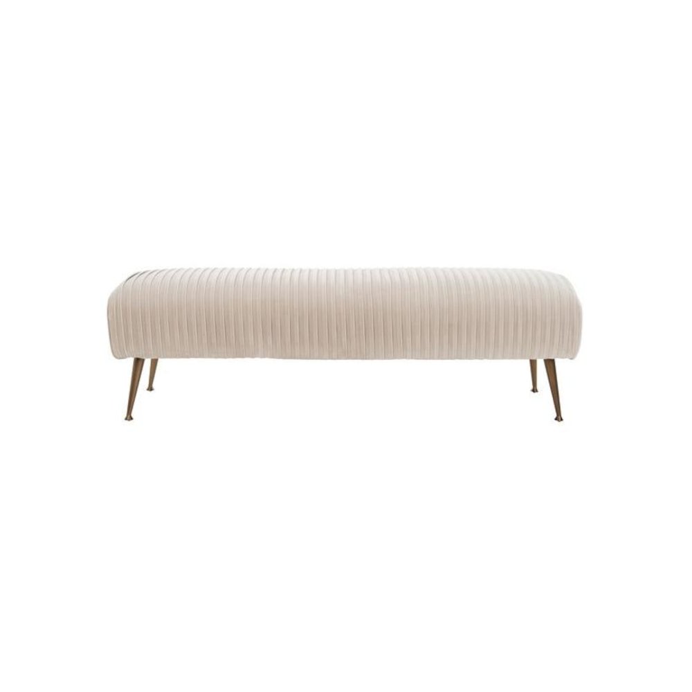 SALOME VELVET BENCH WITH ANTIQUE BRASS LEGS, KNT7041C. Picture 1