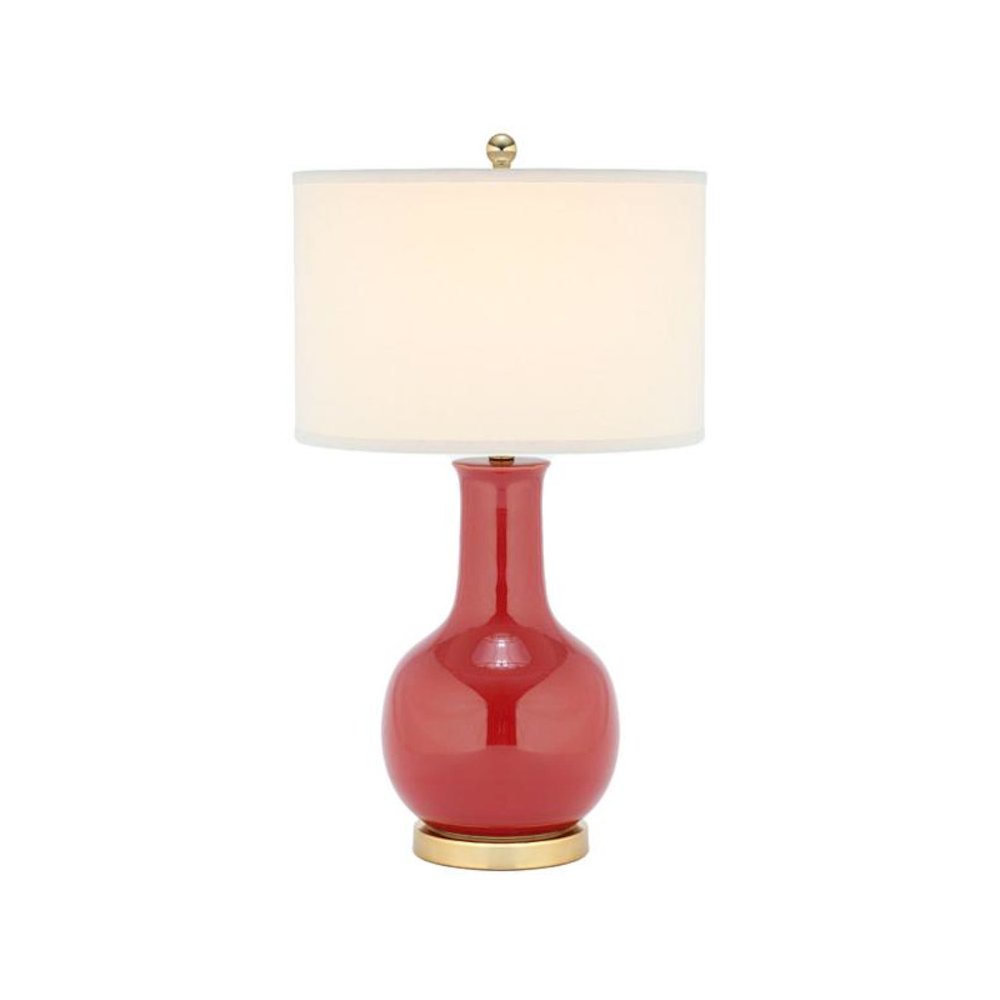 RED 27.5-INCH H CERAMIC PARIS LAMP. Picture 1