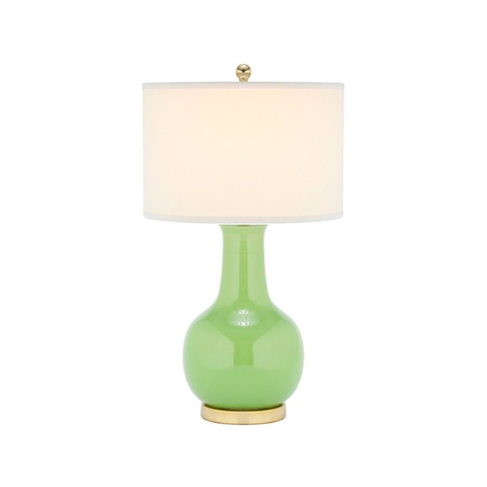 GREEN 27.5-INCH H CERAMIC PARIS LAMP. Picture 1