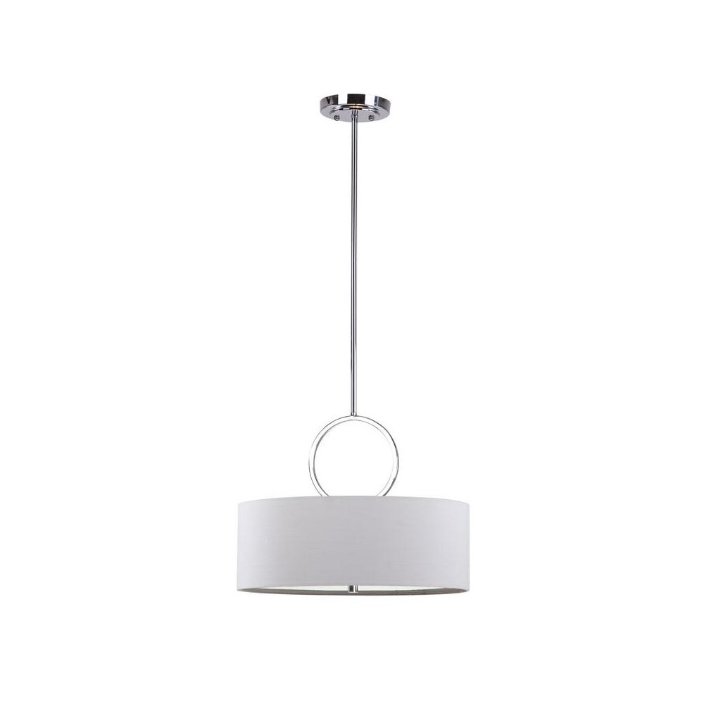 DEBONAIR 3 LIGHT CHROME RING 18 INCH DIA DRUM ADJUSTABLE PENDANT. Picture 1