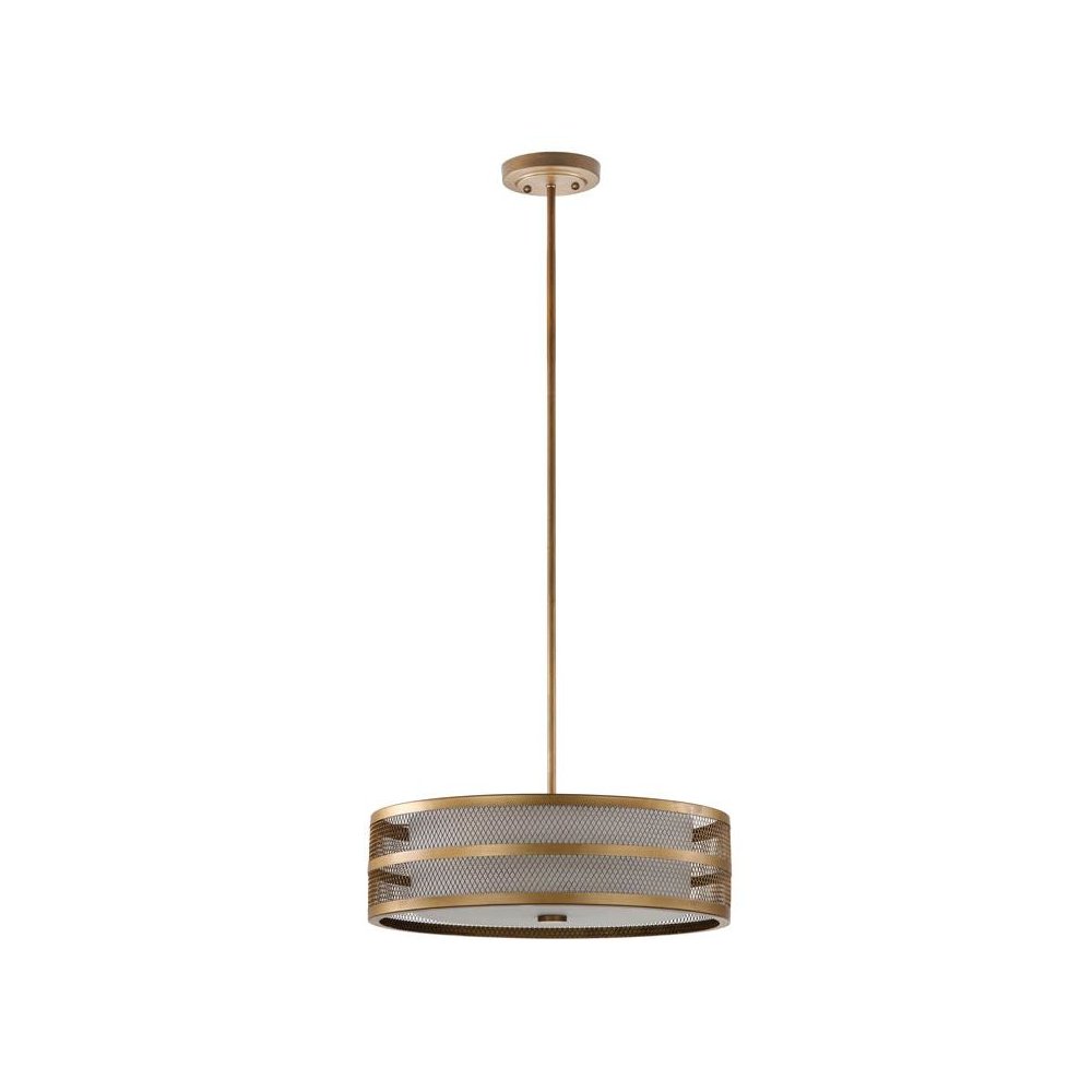 GRETA VEIL 4 LIGHT ANTIQUE GOLD 20-INCH DIA ADJUSTABLE PENDANT. Picture 1