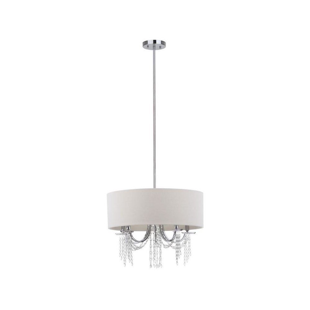 COTILLION 5 LIGHT CHROME BEADED 22-INCH DIA ADJUSTABLE PENDANT. Picture 1