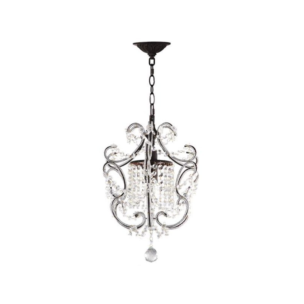 LUNA 1 LIGHT BROWN 12-INCH DIA ADJUSTABLE CHANDELIER. Picture 1