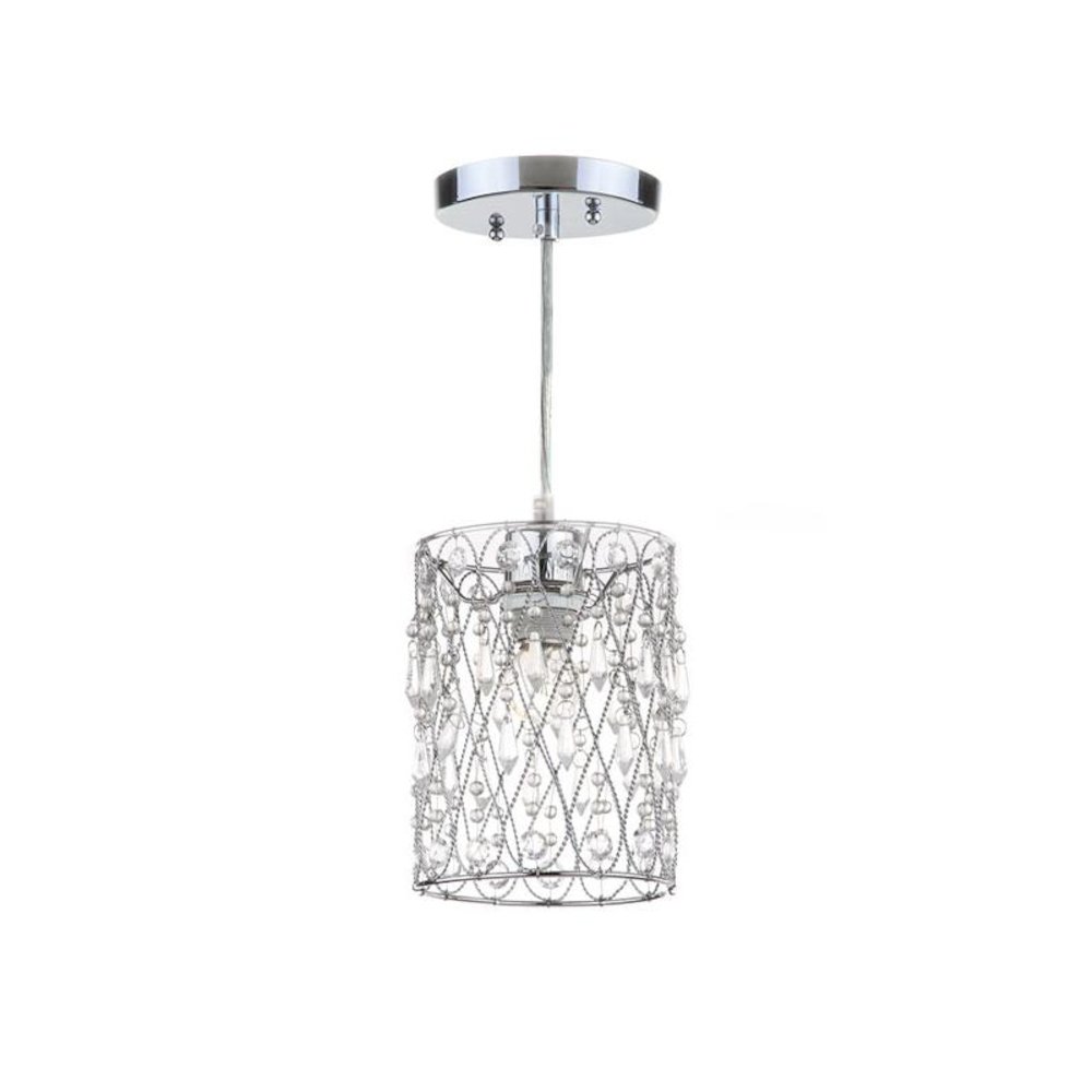 VEGA CHROME BEADED 6 -INCH DIA ADJUSTABLE PENDANT. Picture 1