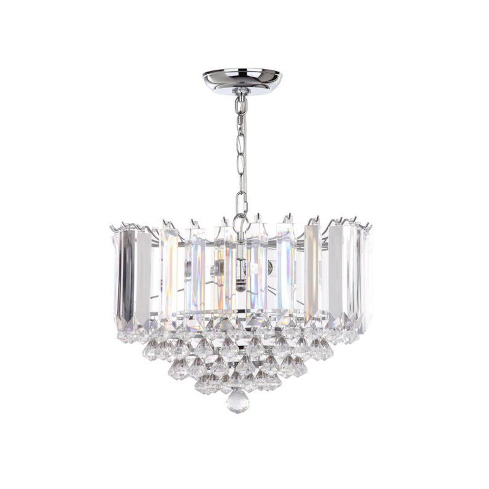 HAMPTON 2 LIGHT CHROME 16.5-INCH DIA GLASS PENDANT. Picture 1