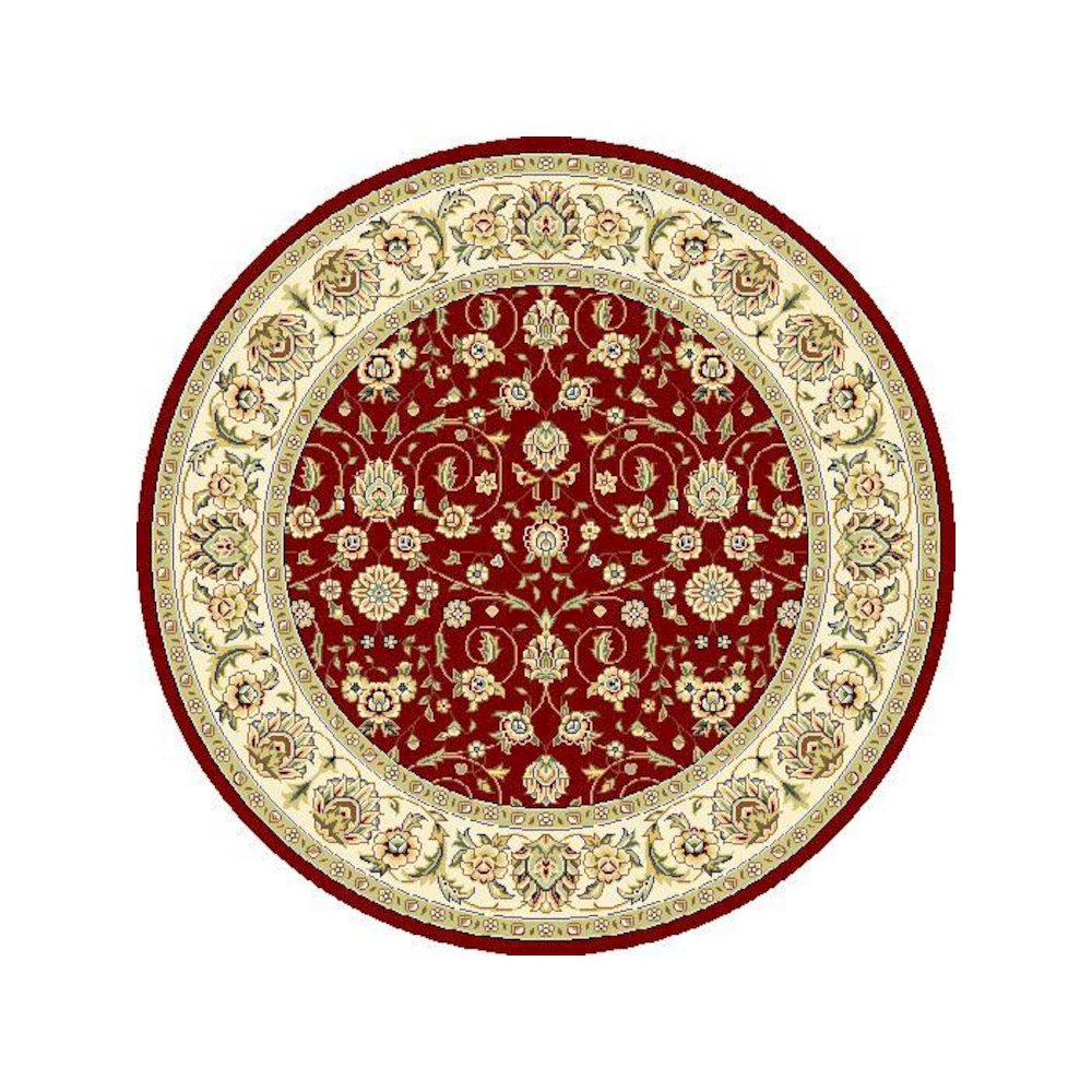 LYNDHURST, RED / IVORY, 5'-3" X 5'-3" Round, Area Rug, LNH312A-5R. Picture 1