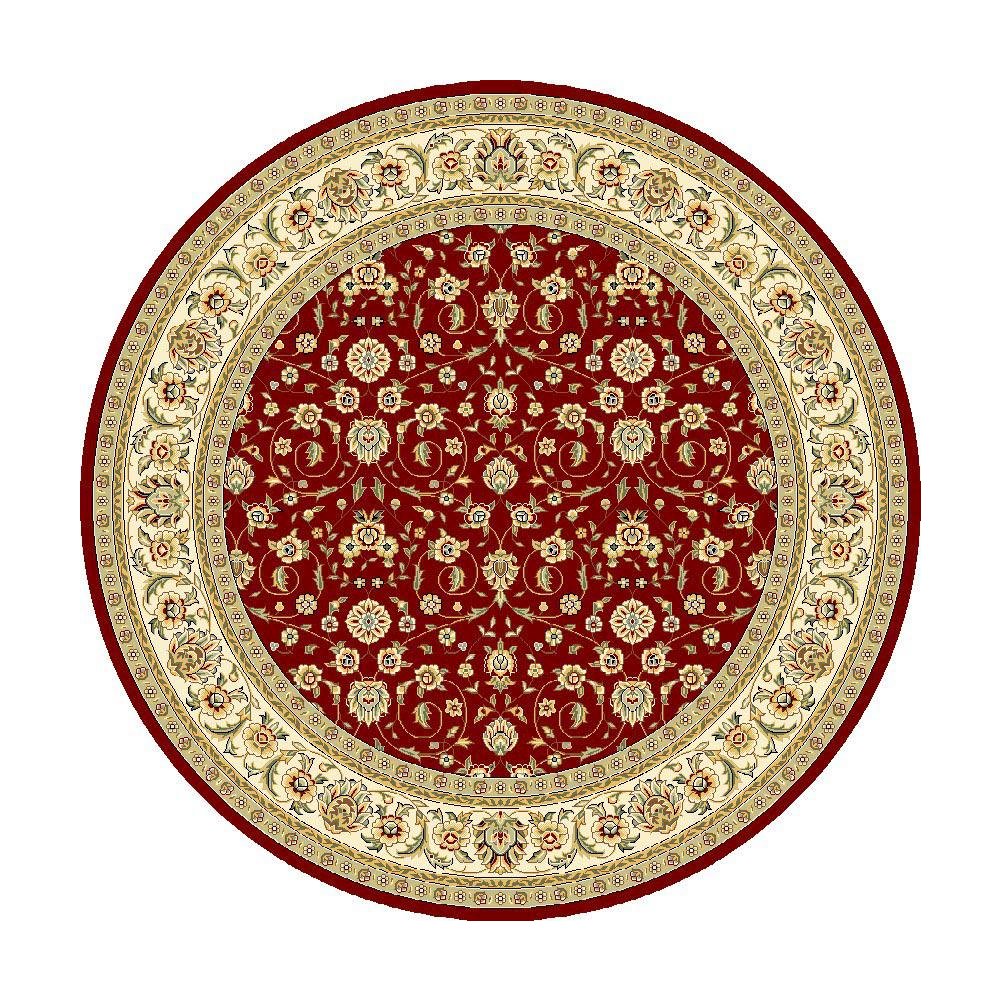 LYNDHURST, RED / IVORY, 8' X 8' Round, Area Rug, LNH312A-8R. Picture 1