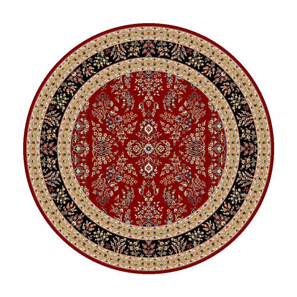 LYNDHURST, RED / BLACK, 5'-3" X 5'-3" Round, Area Rug, LNH331B-5R. Picture 1