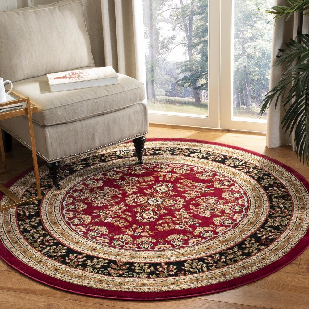 LYNDHURST, RED / BLACK, 8' X 8' Round, Area Rug, LNH331B-8R. Picture 3