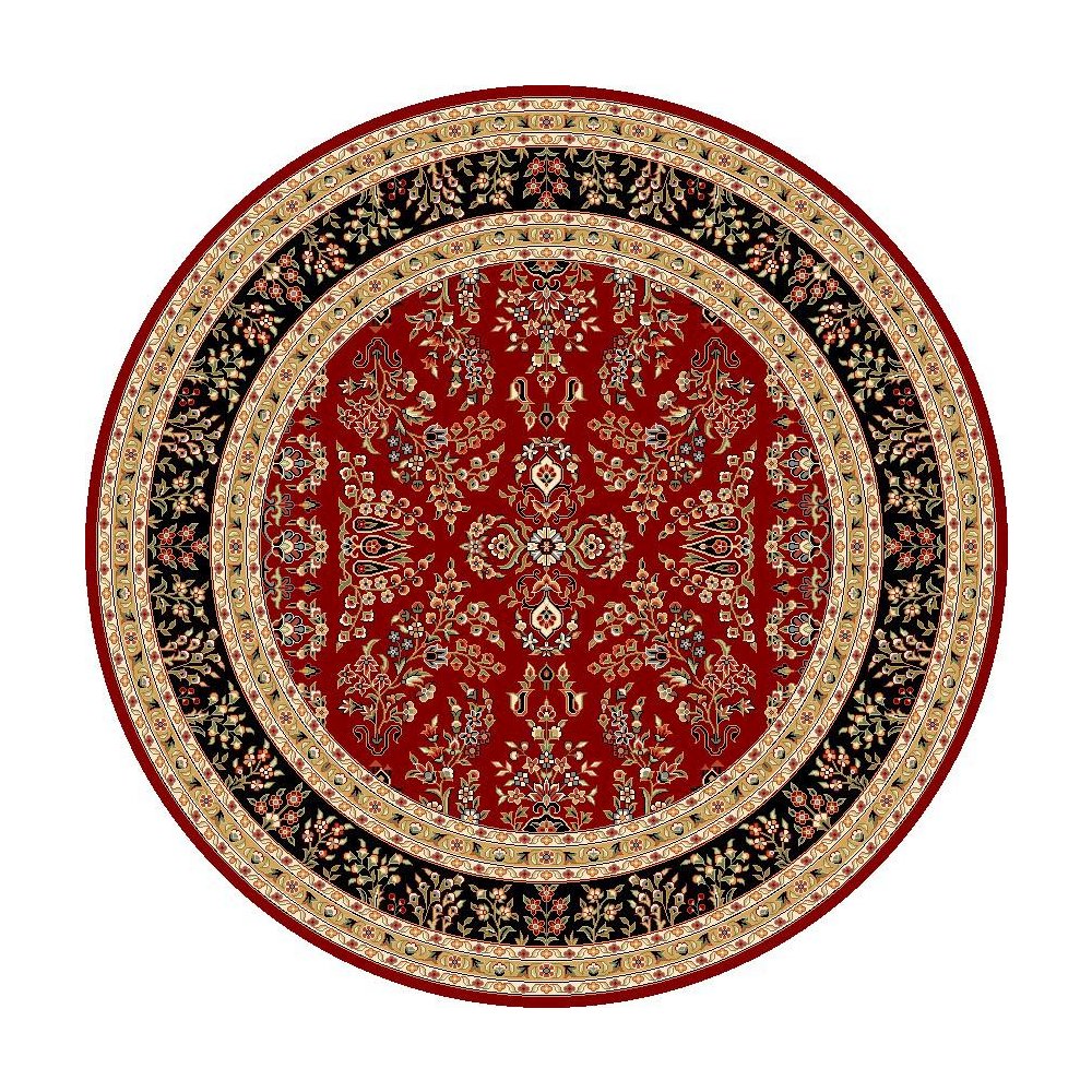 LYNDHURST, RED / BLACK, 8' X 8' Round, Area Rug, LNH331B-8R. Picture 1