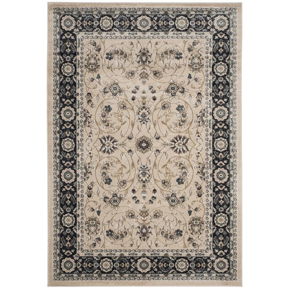 Light Beige and Anthracite Area Rug with Power Loomed Polypropylene. Picture 1