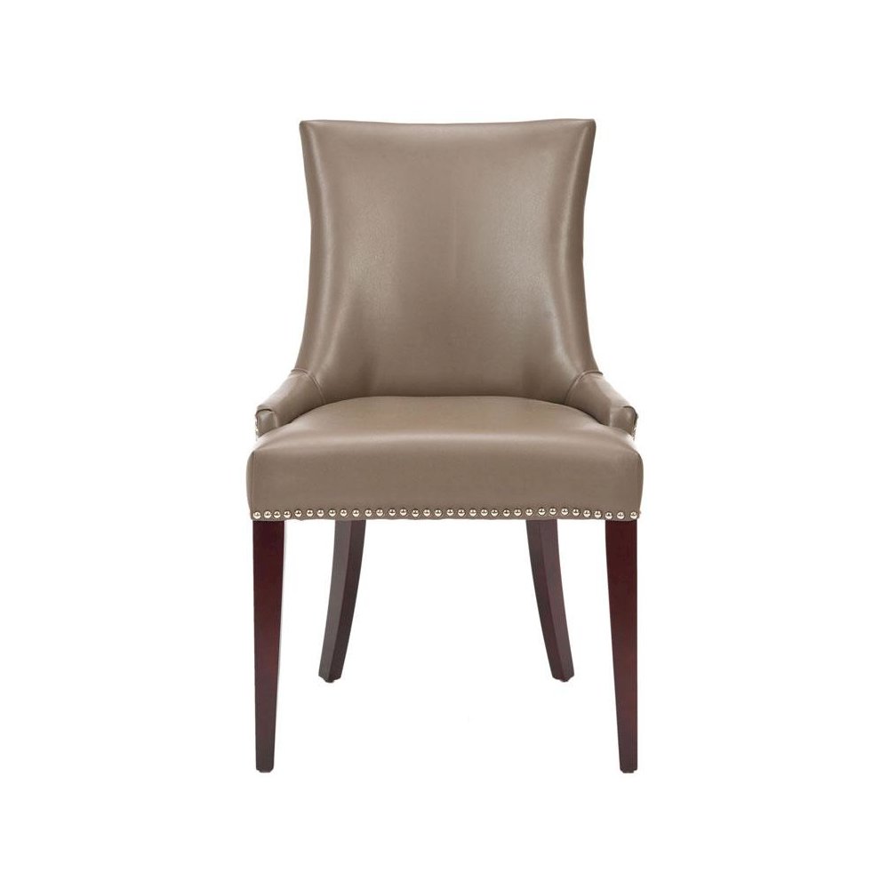 BECCA 19''H LEATHER DINING CHAIR - SILVER NAIL HEADS. Picture 1