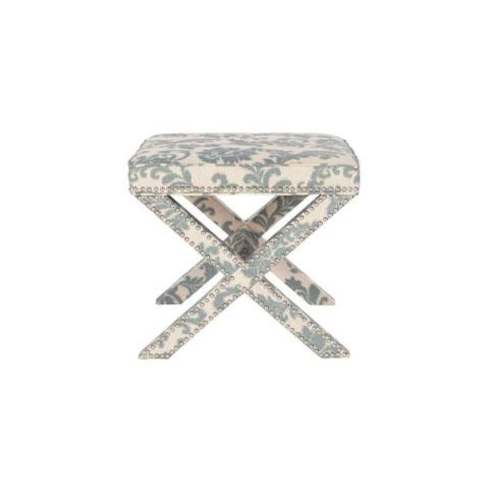 PALMER OTTOMAN - SILVER NAIL HEADS, MCR4589L. Picture 1