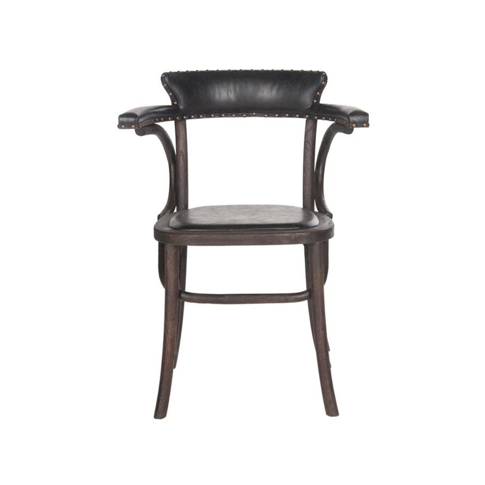 KENNY 19''H ARM CHAIR - BRASS NAIL HEADS. Picture 1