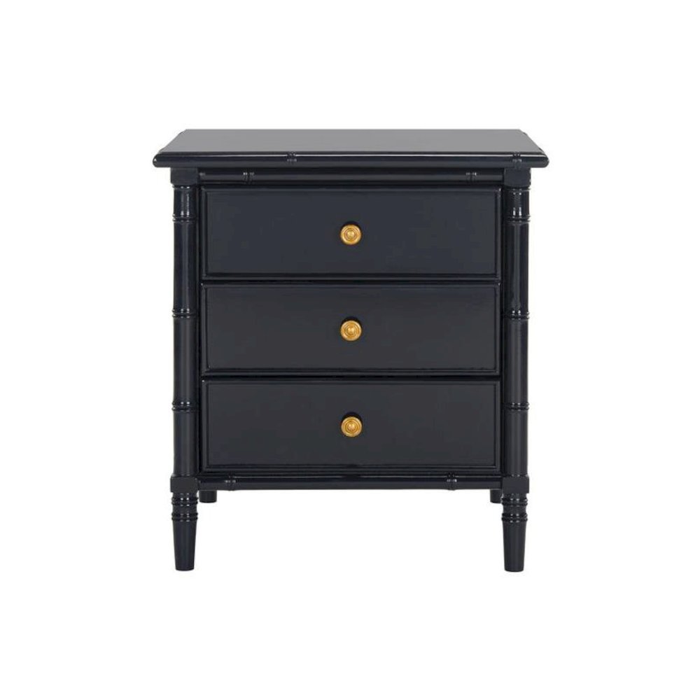 MINA MODERN COASTAL 3 DRAWER 25" H BAMBOO NIGHTSTAND, NST3500A. Picture 1