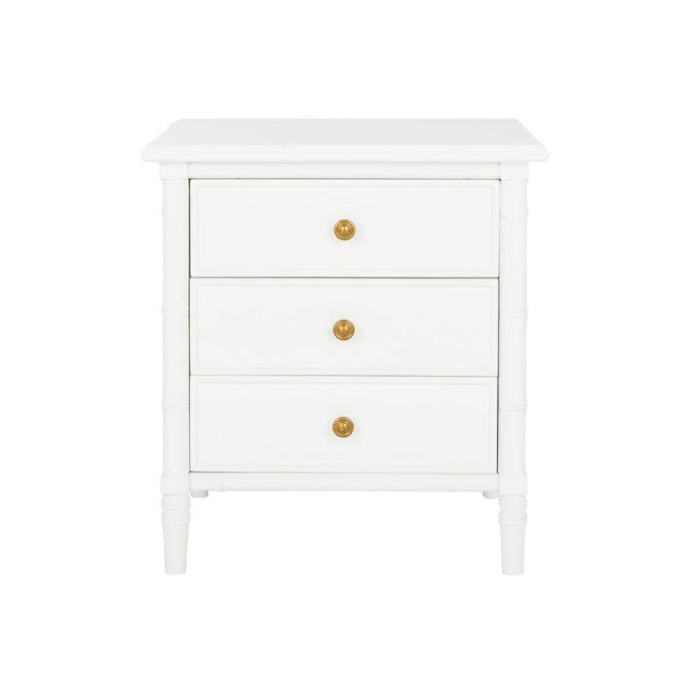 MINA MODERN COASTAL 3 DRAWER 25" H BAMBOO NIGHTSTAND, NST3500B. Picture 1