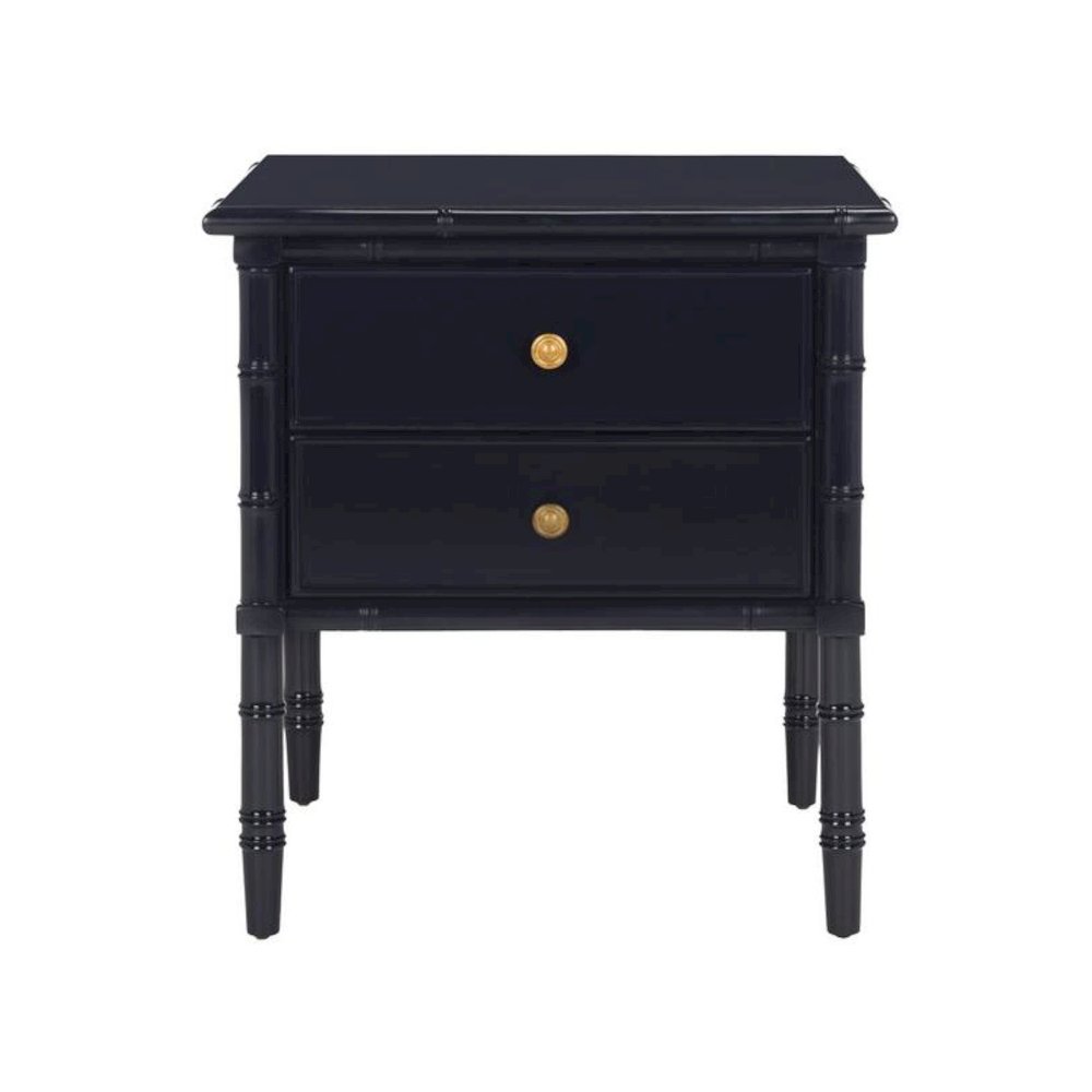MINA MODERN COASTAL 2 DRAWER 25" H BAMBOO NIGHTSTAND, NST3501A. Picture 1