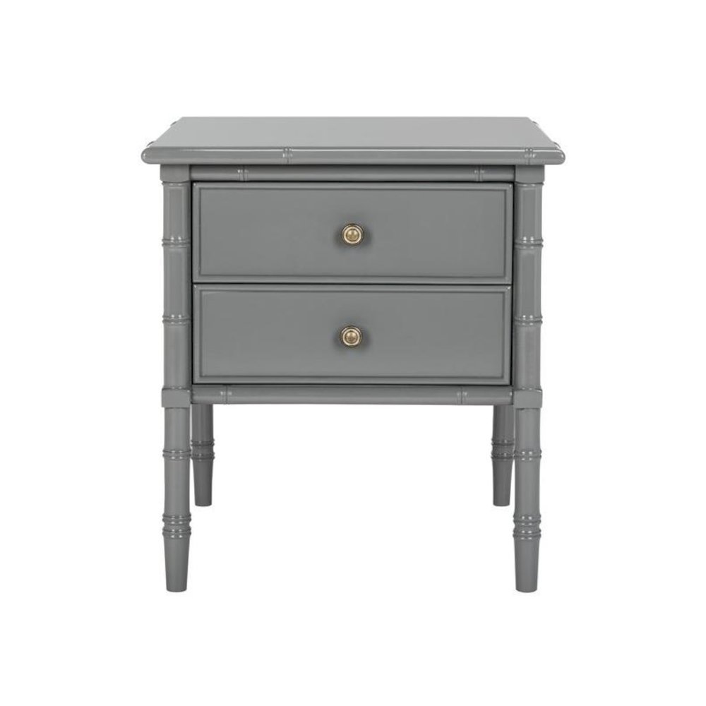 MINA MODERN COASTAL 2 DRAWER 25" H BAMBOO NIGHTSTAND, NST3501C. Picture 1