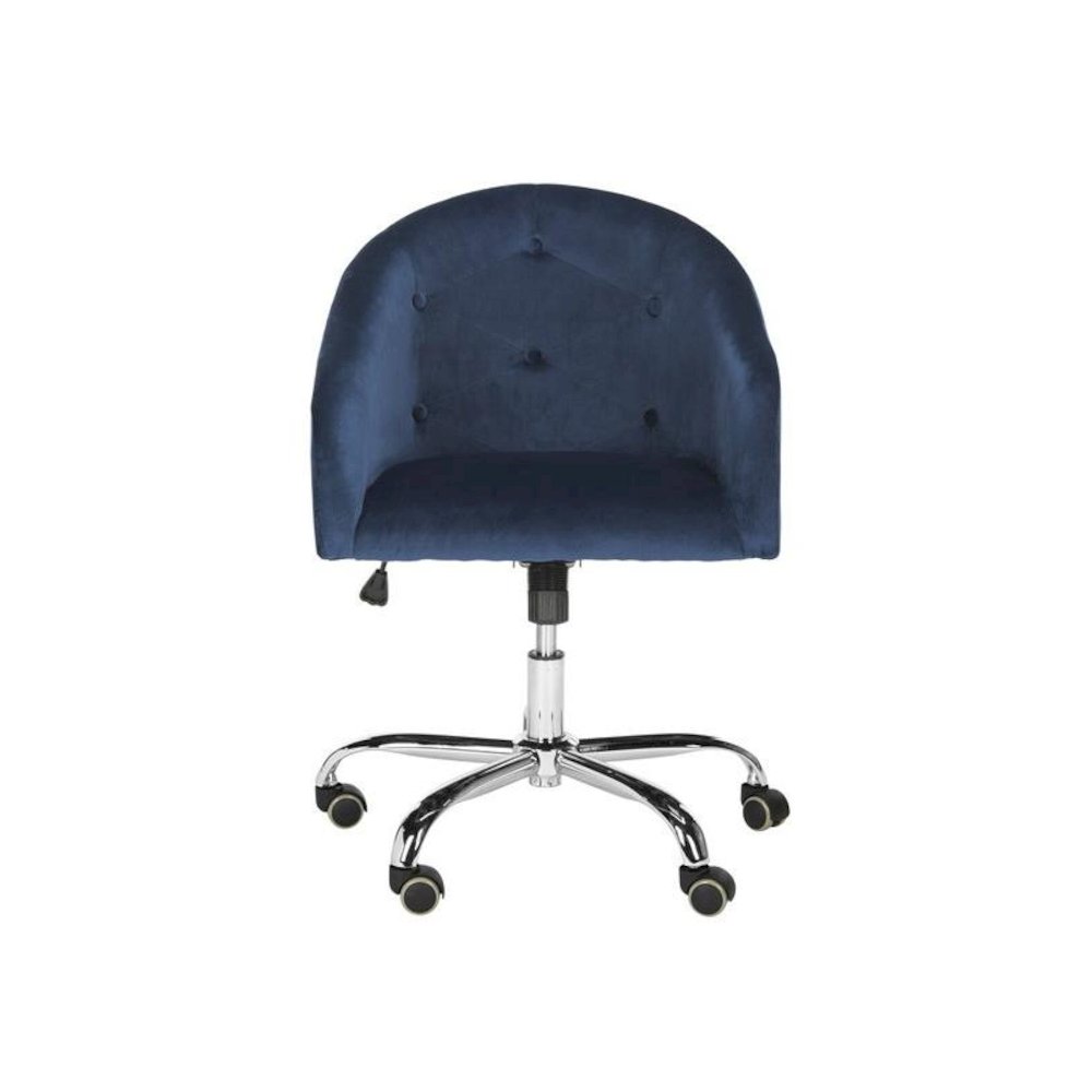 AMY TUFTED VELVET CHROME LEG SWIVEL OFFICE CHAIR. Picture 1