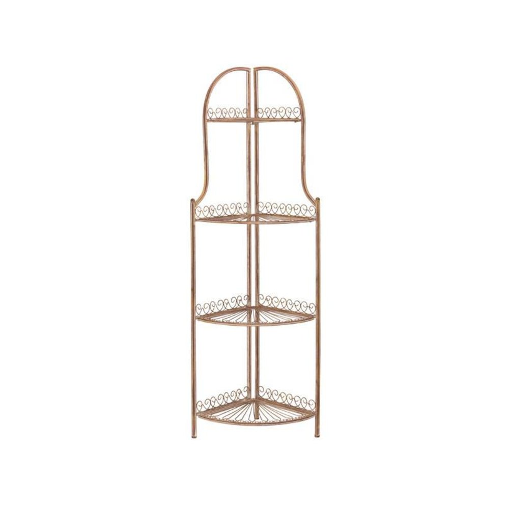 Abarrane Wrought Iron 4 Tier Outdoor Corner Shelf. Picture 1
