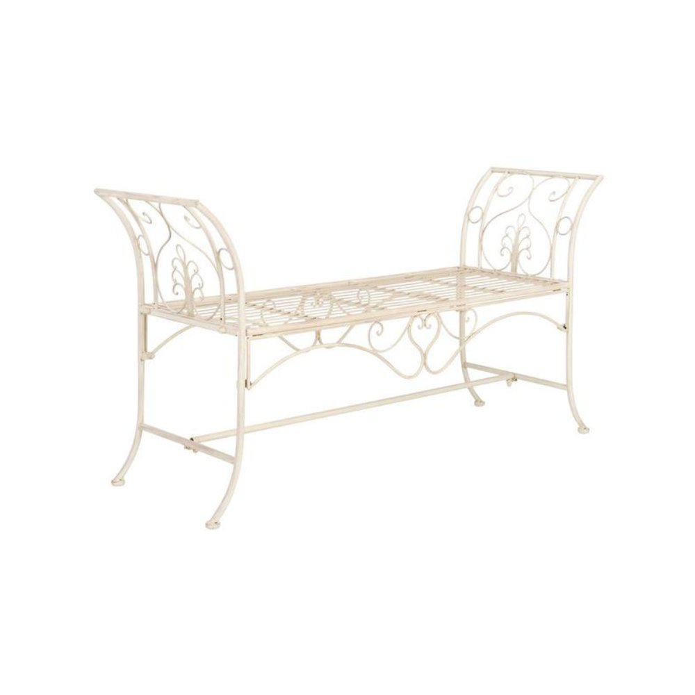 Adina Wrought Iron 51.25-Inch W Outdoor Garden Bench. Picture 1