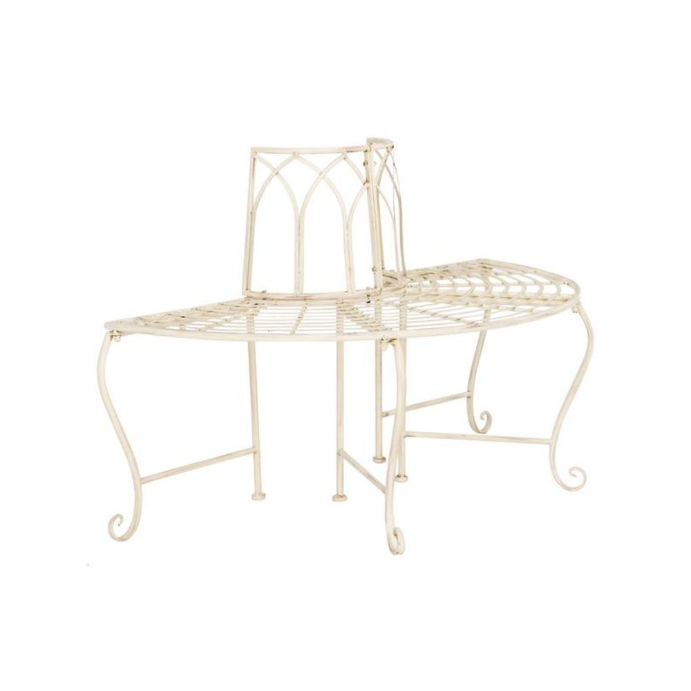 Abia Wrought Iron 50-Inch W Outdoor Tree Bench. Picture 1