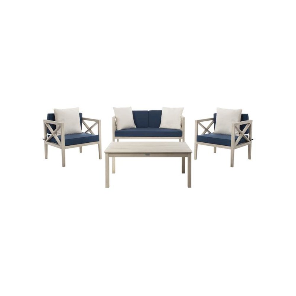 Nunzio 4 Pc Outdoor Set With Accent Pillows. Picture 1