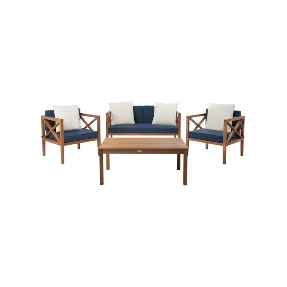 Nunzio 4 Pc Outdoor Set With Accent Pillows. Picture 1