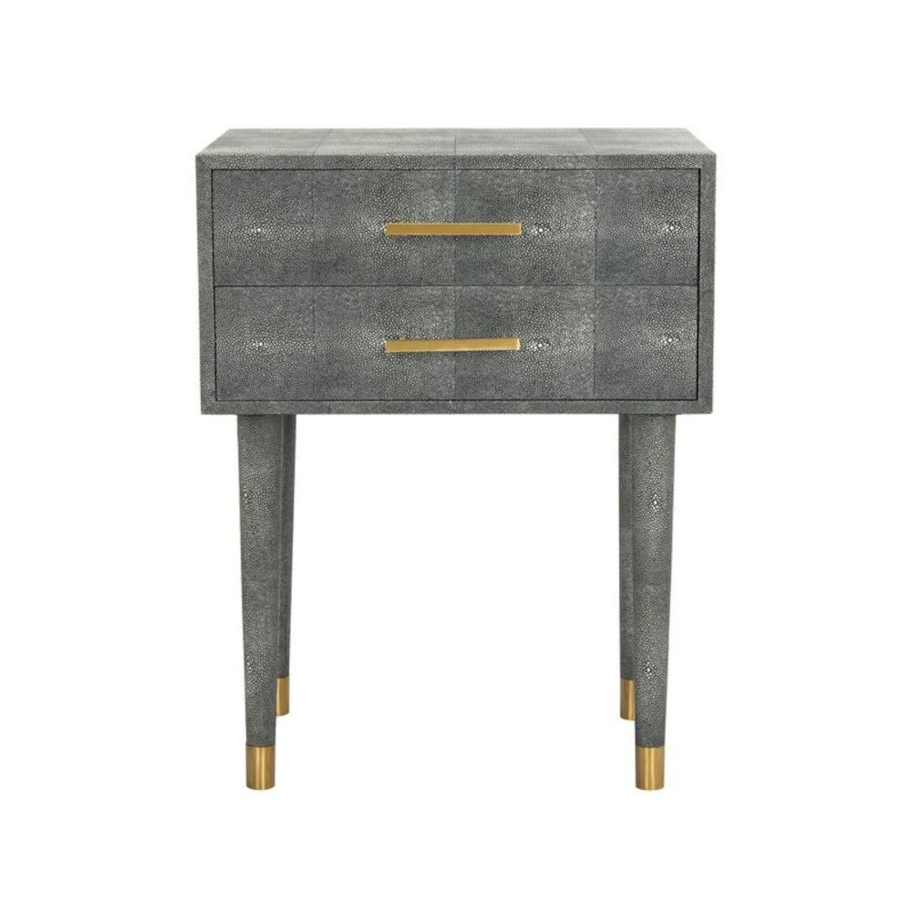 NOUR FAUX SHAGREEN END TABLE. Picture 1