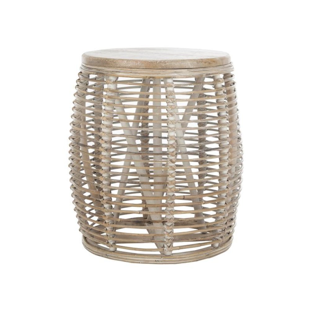MAUI RATTAN DRUM STOOL TABLE, STL6500A. Picture 1