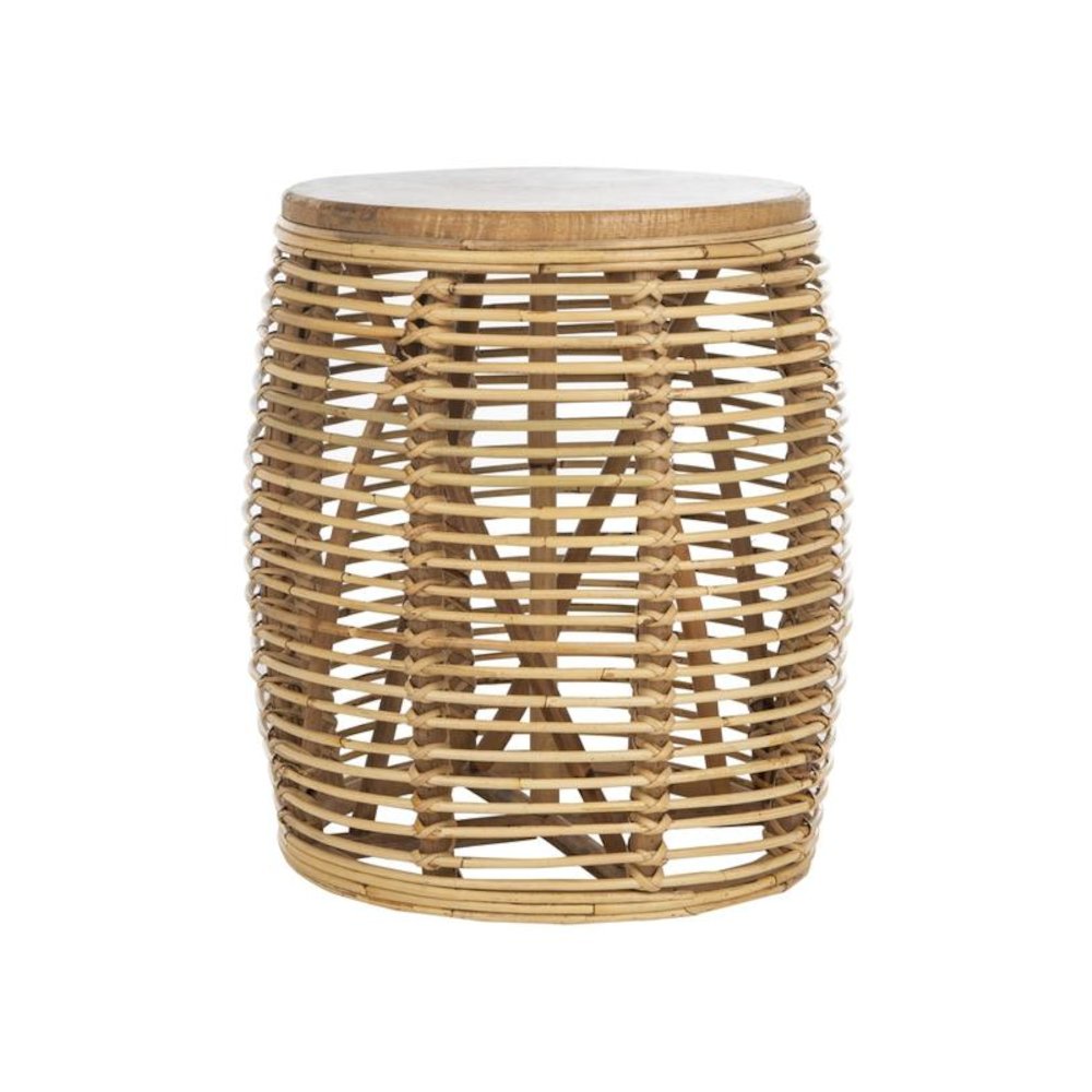 MAUI RATTAN DRUM STOOL TABLE, STL6500C. Picture 1