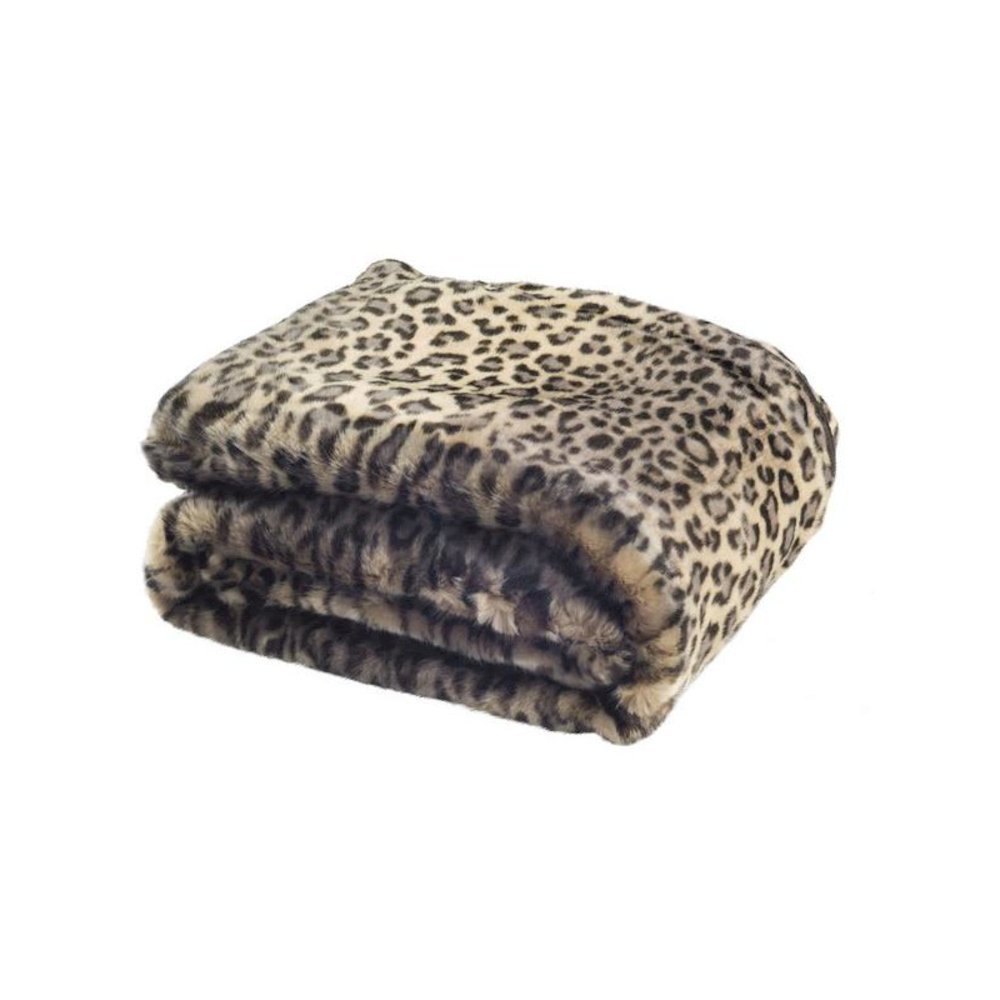 FAUX BLACK LEOPARD THROW, THR722A-5060. Picture 1