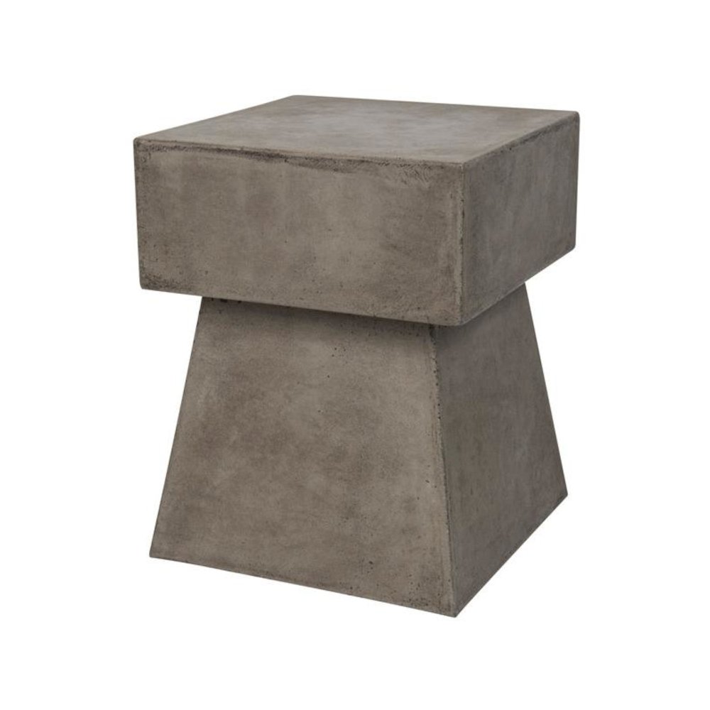 Zen Indoor/Outdoor Mushroom Modern Concrete 18.1-Inch H Accent Table. Picture 1