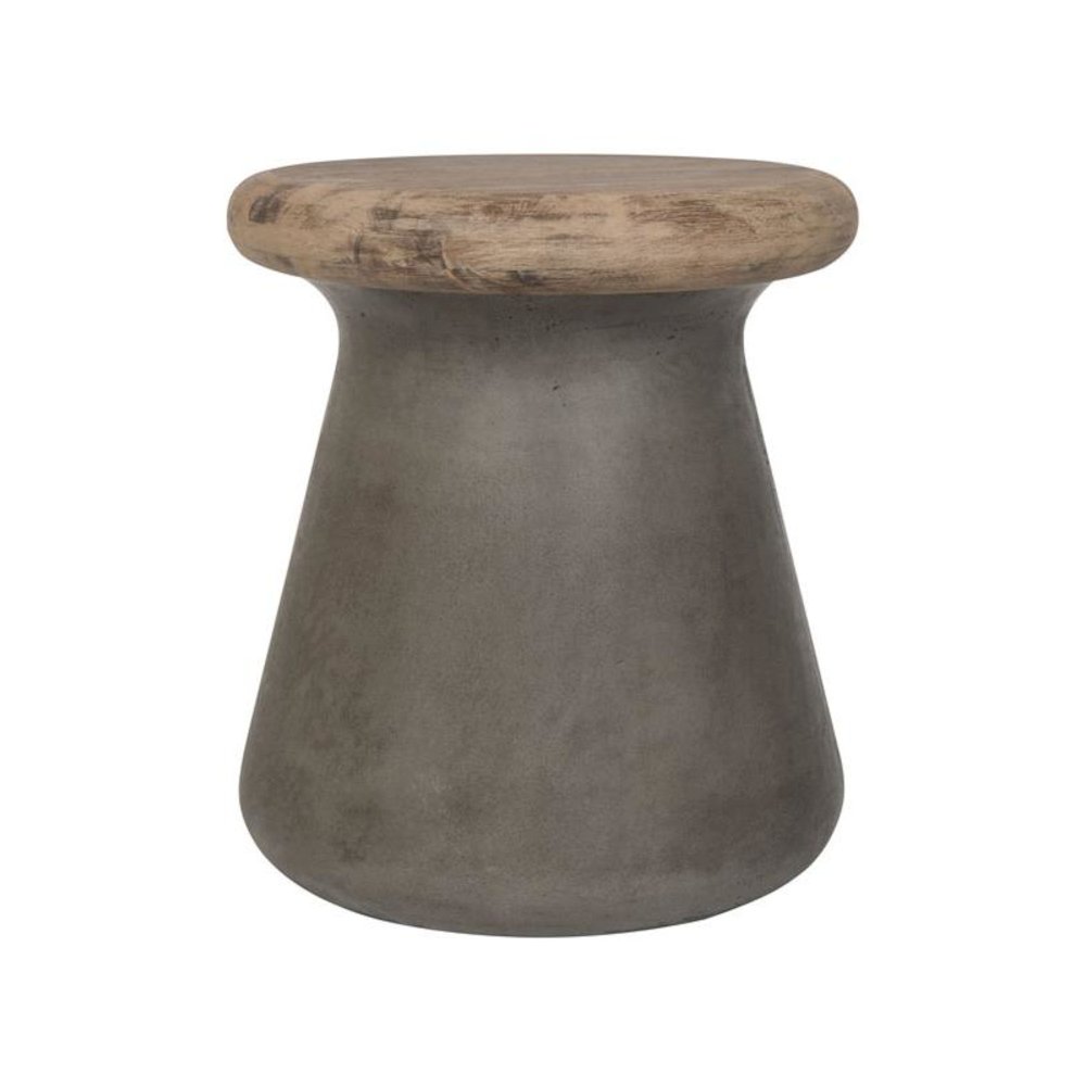 Button Indoor/Outdoor Modern Concrete Round 18.1-Inch H Accent Table. Picture 1