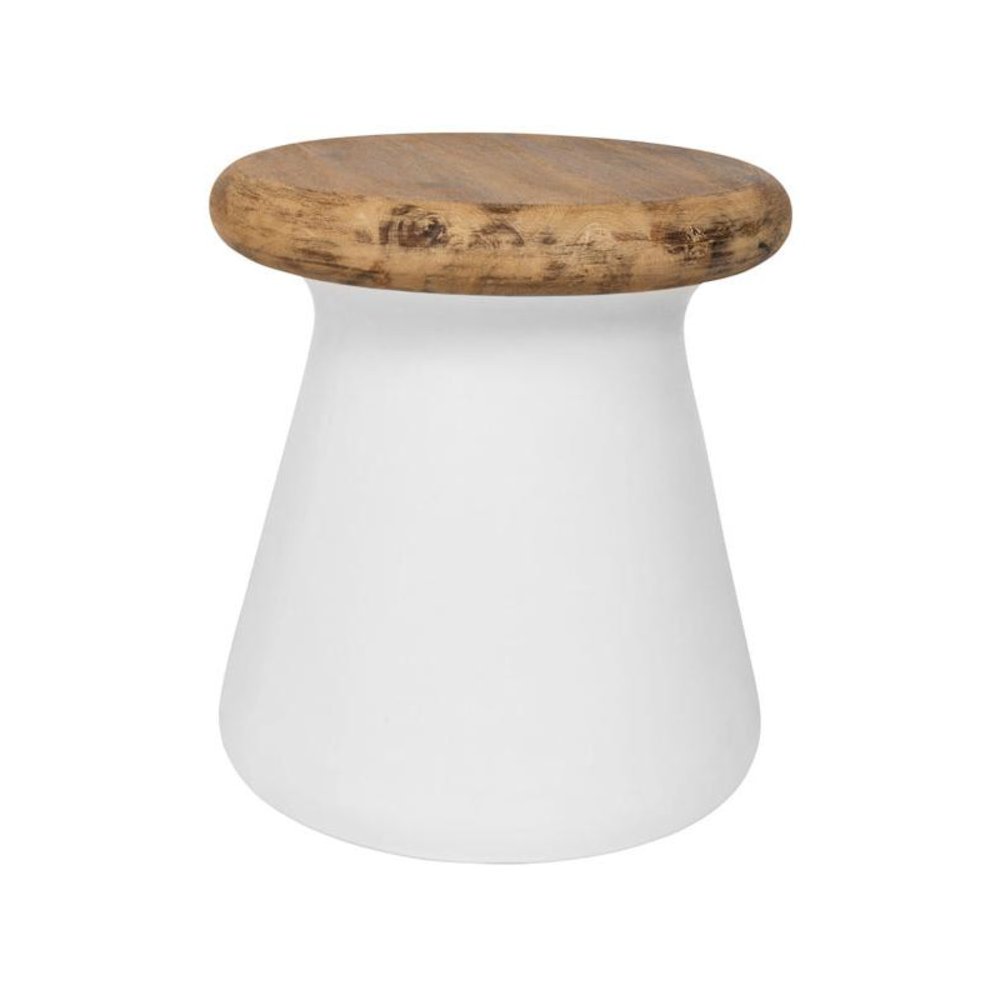Button Indoor/Outdoor Modern Concrete Round 18.1-Inch H Accent Table. Picture 1